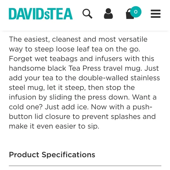 🛍️David’s Tea press - Picture 3 of 7